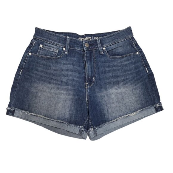 Levi Strauss Signature Shorts Denim High‎ Rise Womens 10 30W Cuff Leg - Picture 8 of 8